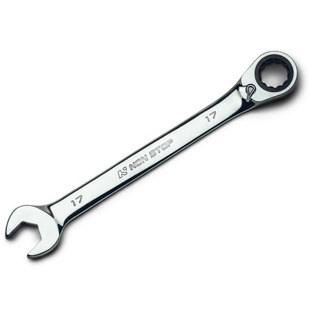 NON STOP AUTO TOOLS 17mm Ultrafine 120Tooth Reversible Ratcheting Combination Wrench NS71017